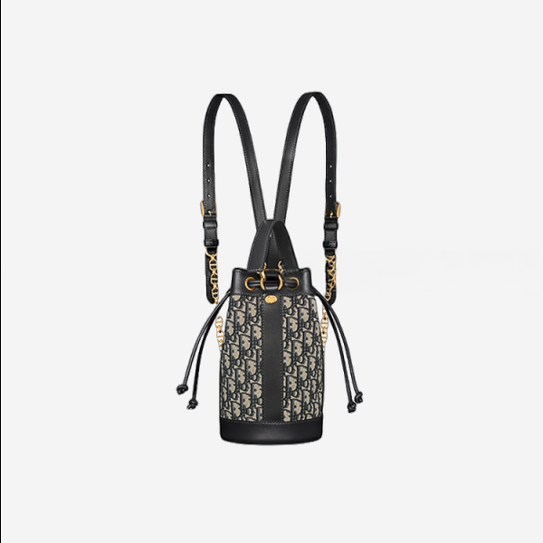 디올 Dior 블루 오블리크 자카드 스몰 백팩
