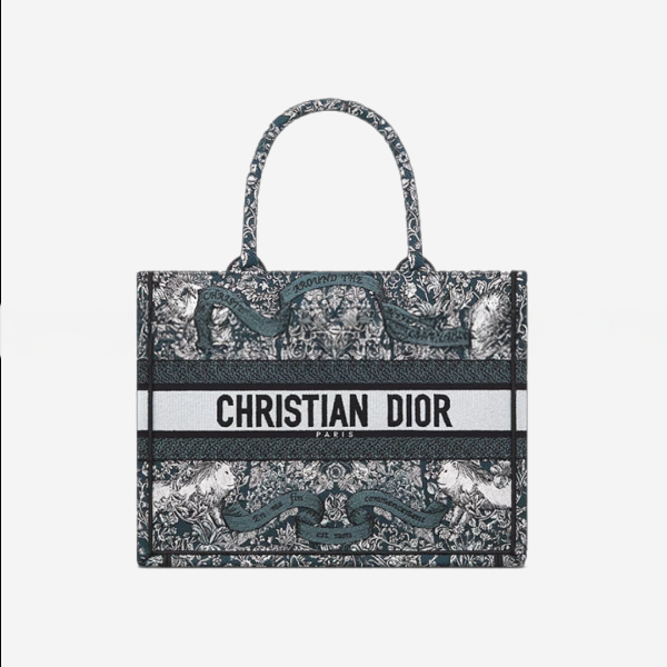 디올 Dior Book Tote 미디엄 백 블루 & 화이트