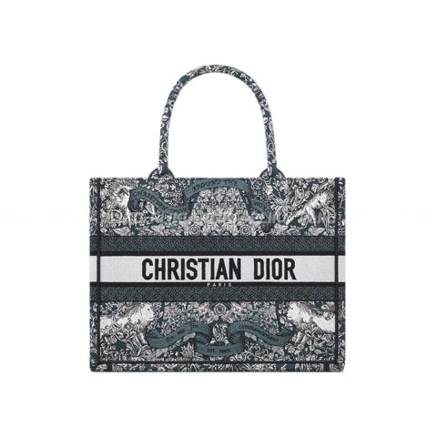 디올 Dior Book Tote 미디엄 백 블루 & 화이트