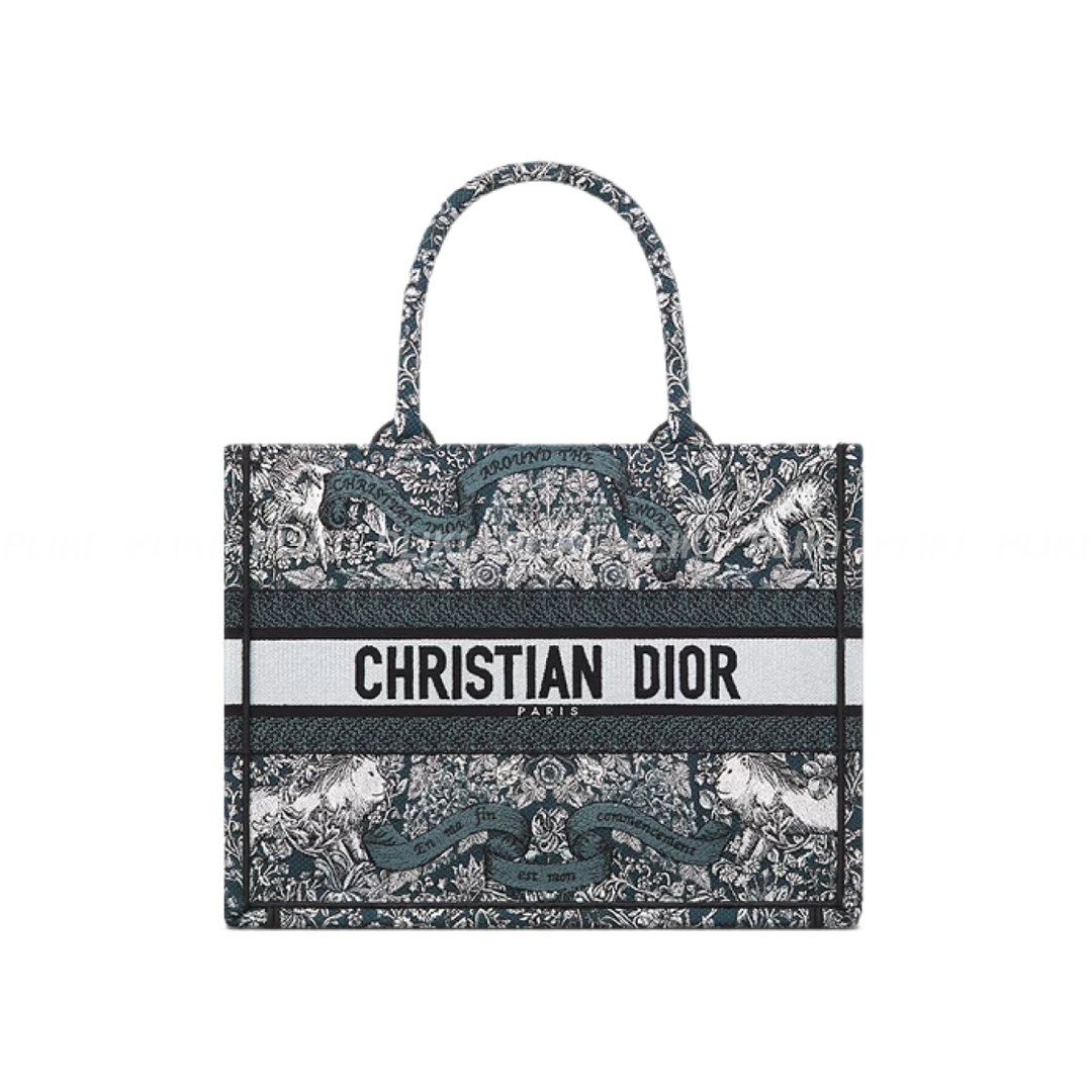디올 Dior Book Tote 미디엄 백 블루 & 화이트