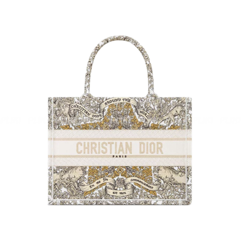 디올 Dior Book Tote 미디엄 백 라떼 & 골드 톤