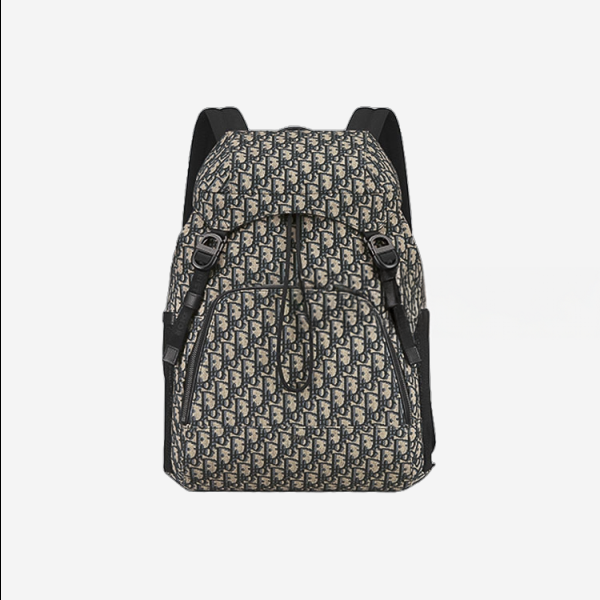 디올 Dior 8 플랩 베이지 오블리크 자카드 백팩
