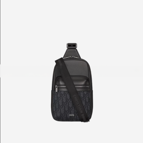 디올 Rider 2.0 블랙 Dior Oblique 자카드 슬링백