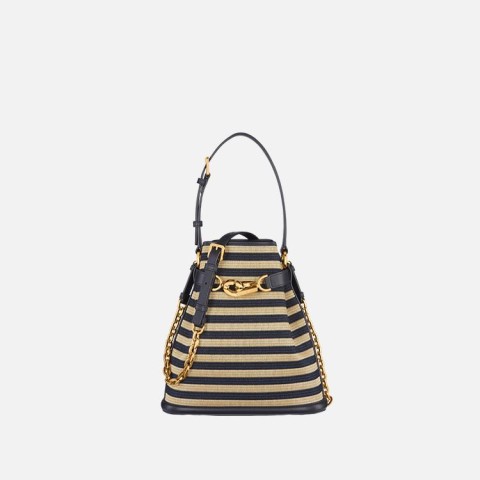 디올 C'EST DIOR 데님 블루 마리니에르 라피아 미디엄 백