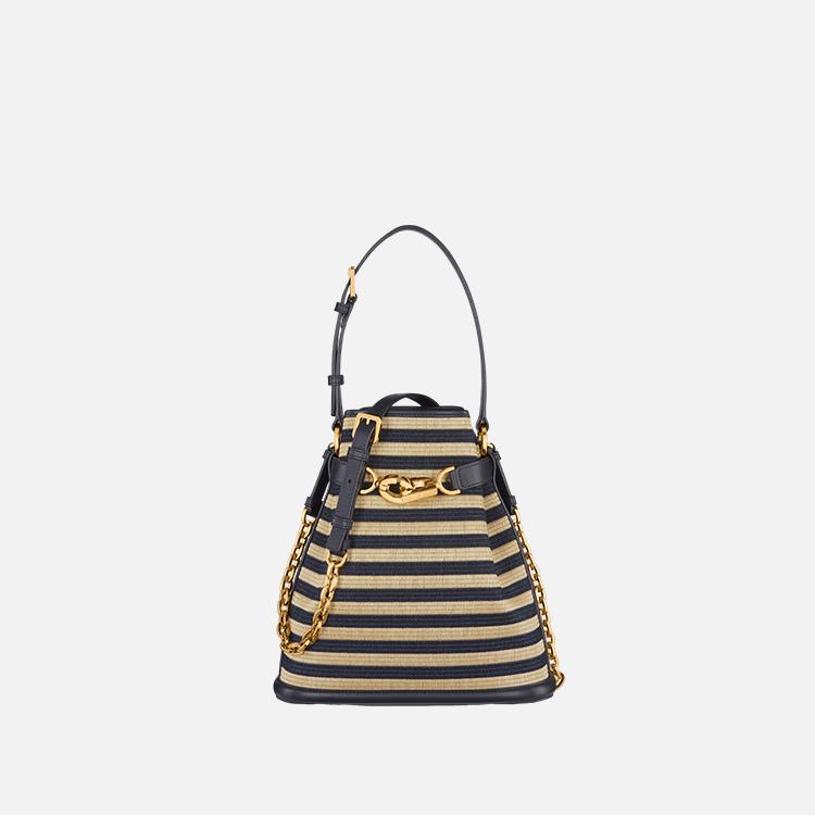 디올 C'EST DIOR 데님 블루 마리니에르 라피아 미디엄 백