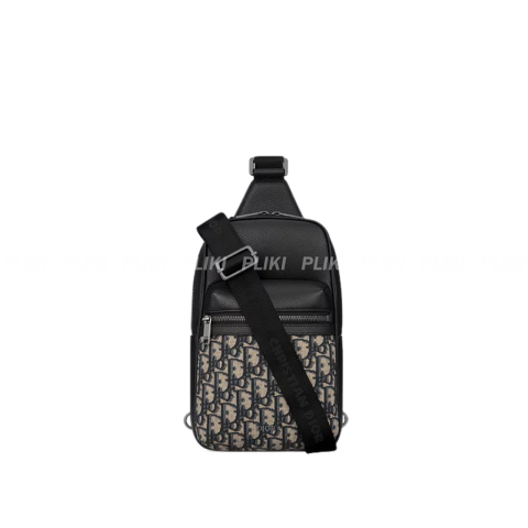 디올 Rider 2.0 베이지 & 블랙 Dior Oblique 자카드 슬링백
