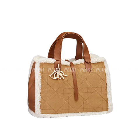 디올 Dior Toujours 미디엄 백 스웨이드 & 에크루 양가죽 시어링