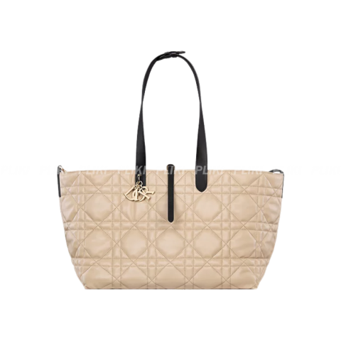디올 Dior Toujours 로프 베이지 & 블랙 매크로까나쥬 라지 백